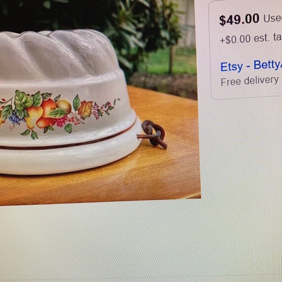 Vintage Harvest fruit motif ceramic gelatin/pudding mold - Picture 6 of 8